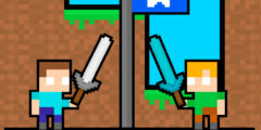 Friends Battle Swords Drawn